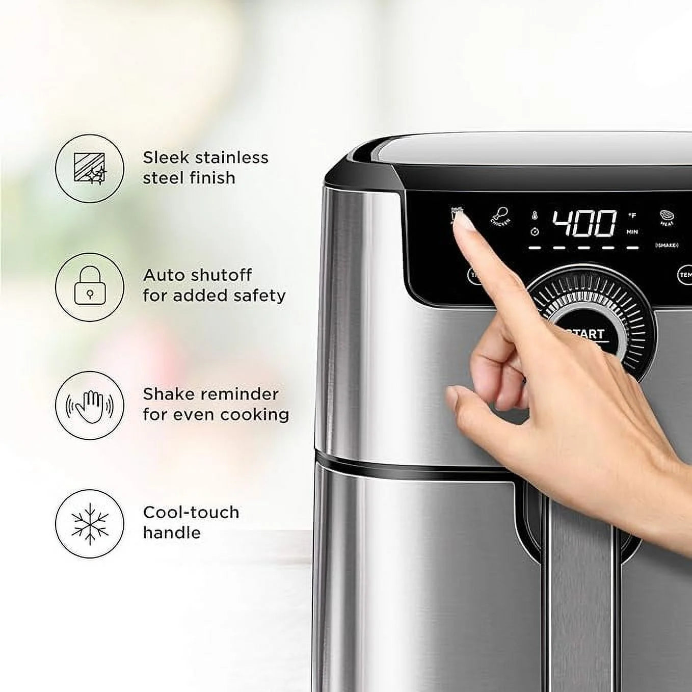 Open Box CHEFMAN Air Fryer 4.5 Qt SILVER C99154