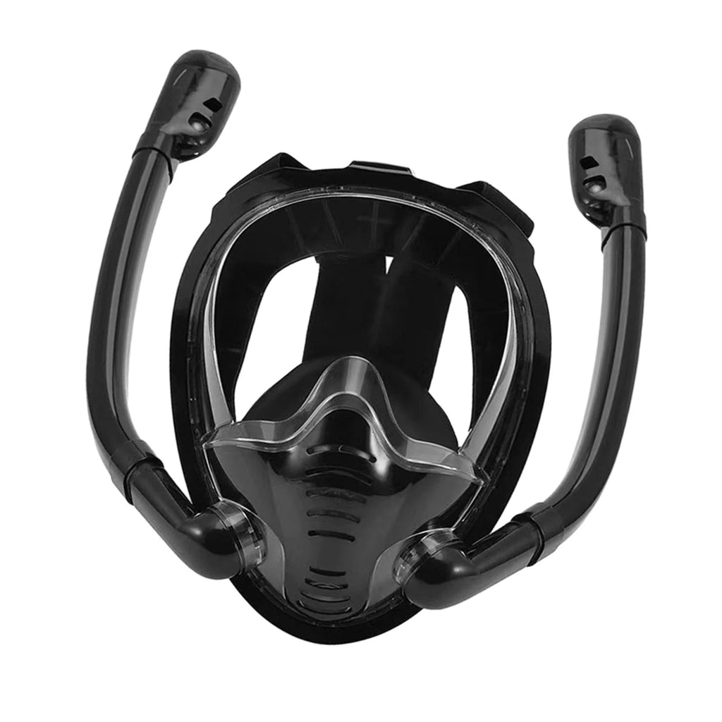 Snorkeling Double Tube Swimming Goggles with Camera Mount Black I279031