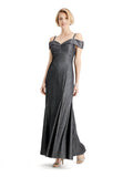 Gray Sleeveless Maxi Fit + Flare Formal Dress B742