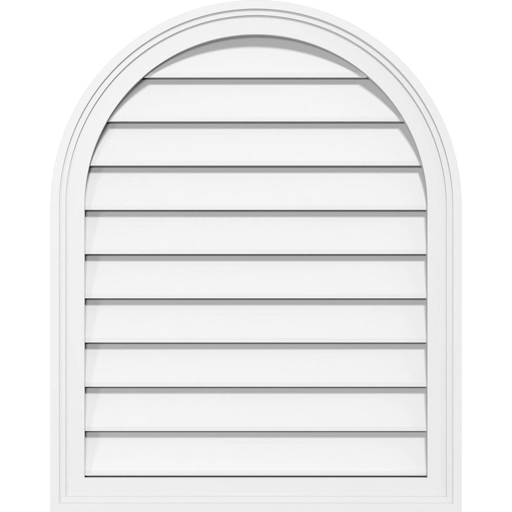 Round Top Surface Mount PVC Gable Vent with Brickmoul N8959