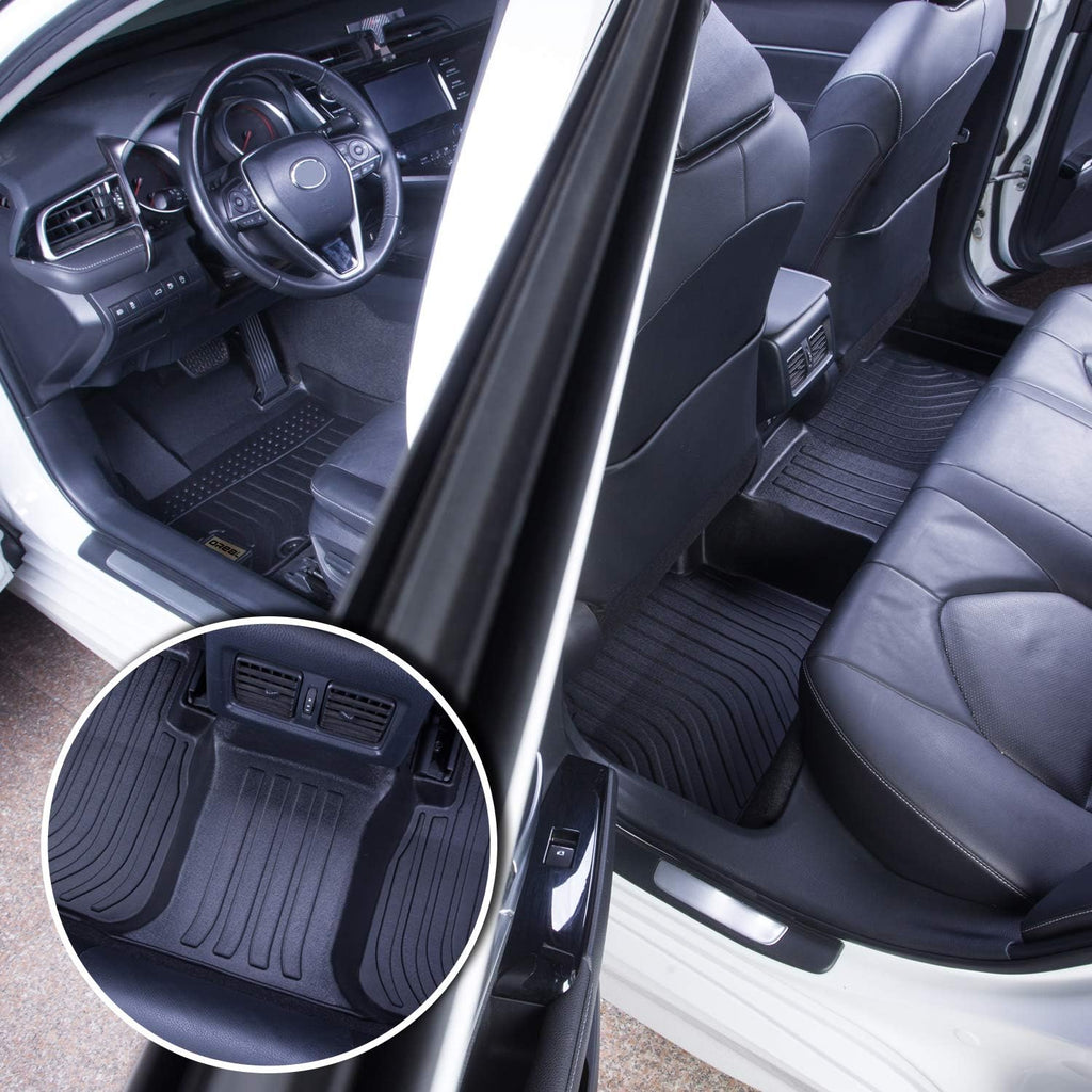 Black Heavy Duty All Weather Front and Rear Car Floor Mats F3149