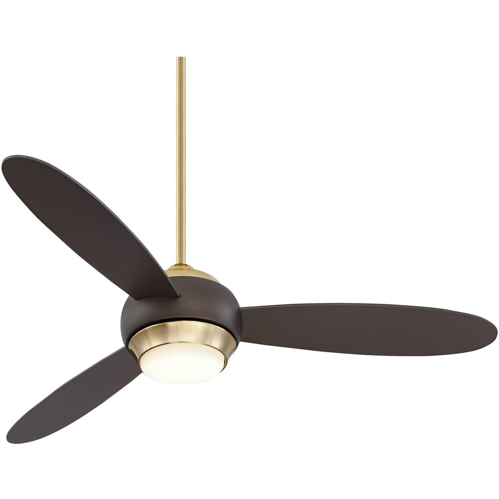 Modern Ceiling Fan with Light LED Dimmable Bronze and Soft Brass H987