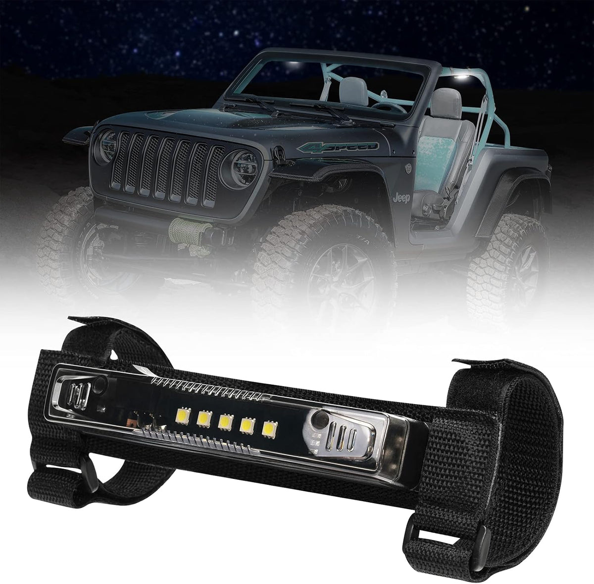 Black Dome Light for UTV ATV Roll Cage T79837