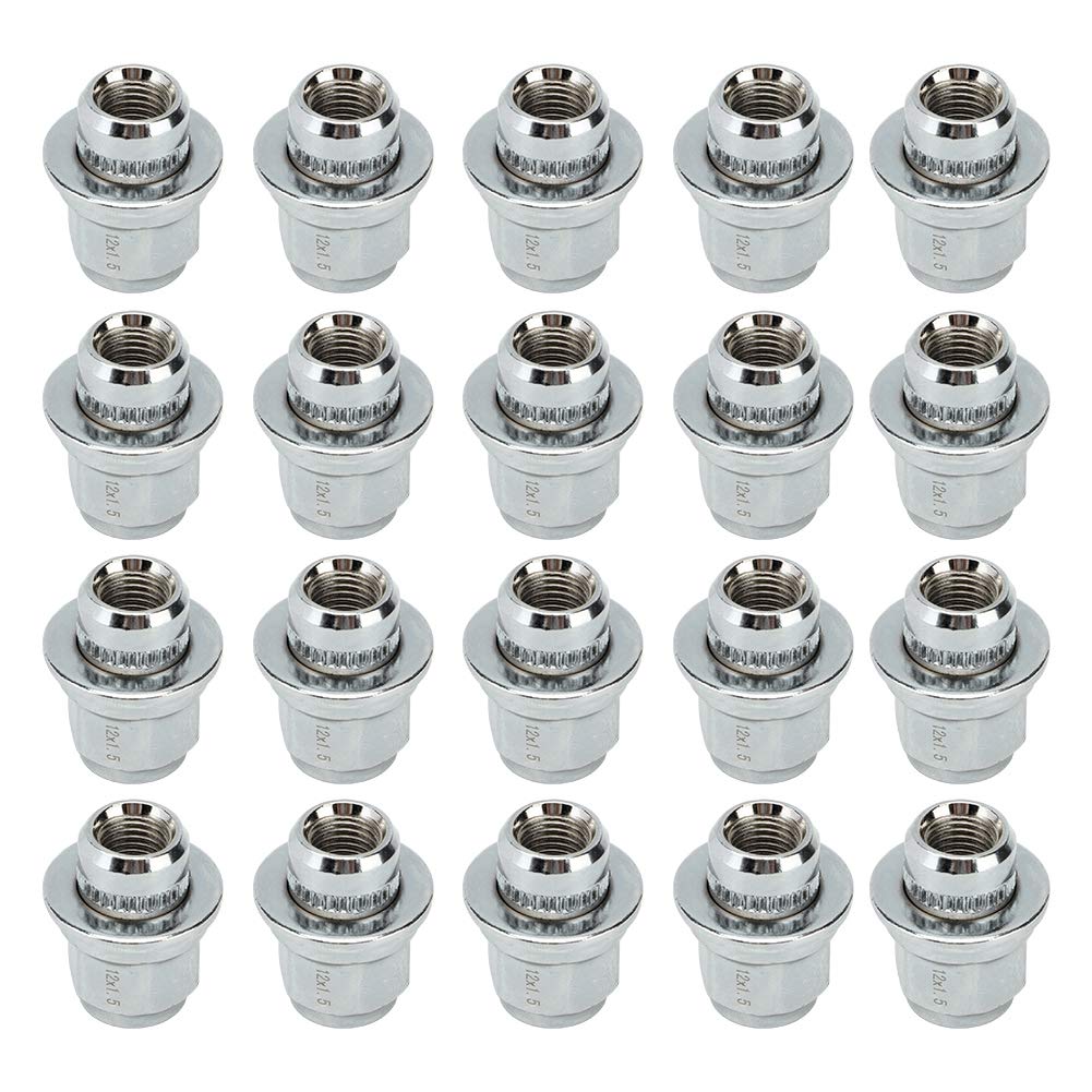Silver Steel Wheel Nut 20 Pieces N964