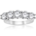 14K White Gold Diamond Five Stone Wedding Ring K880743