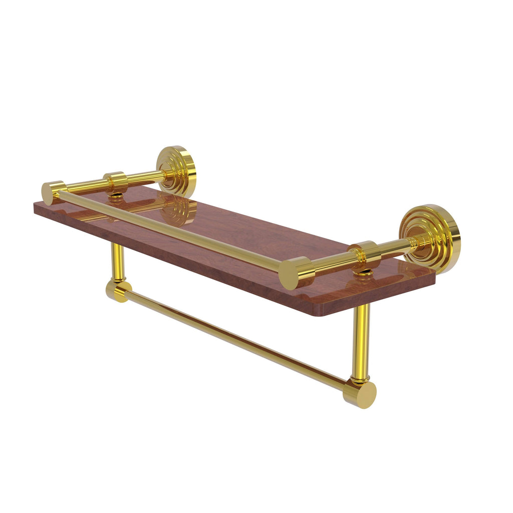 Satin Nickel Ironwood Shelf with Gallery Rail and Towel Bar C598372