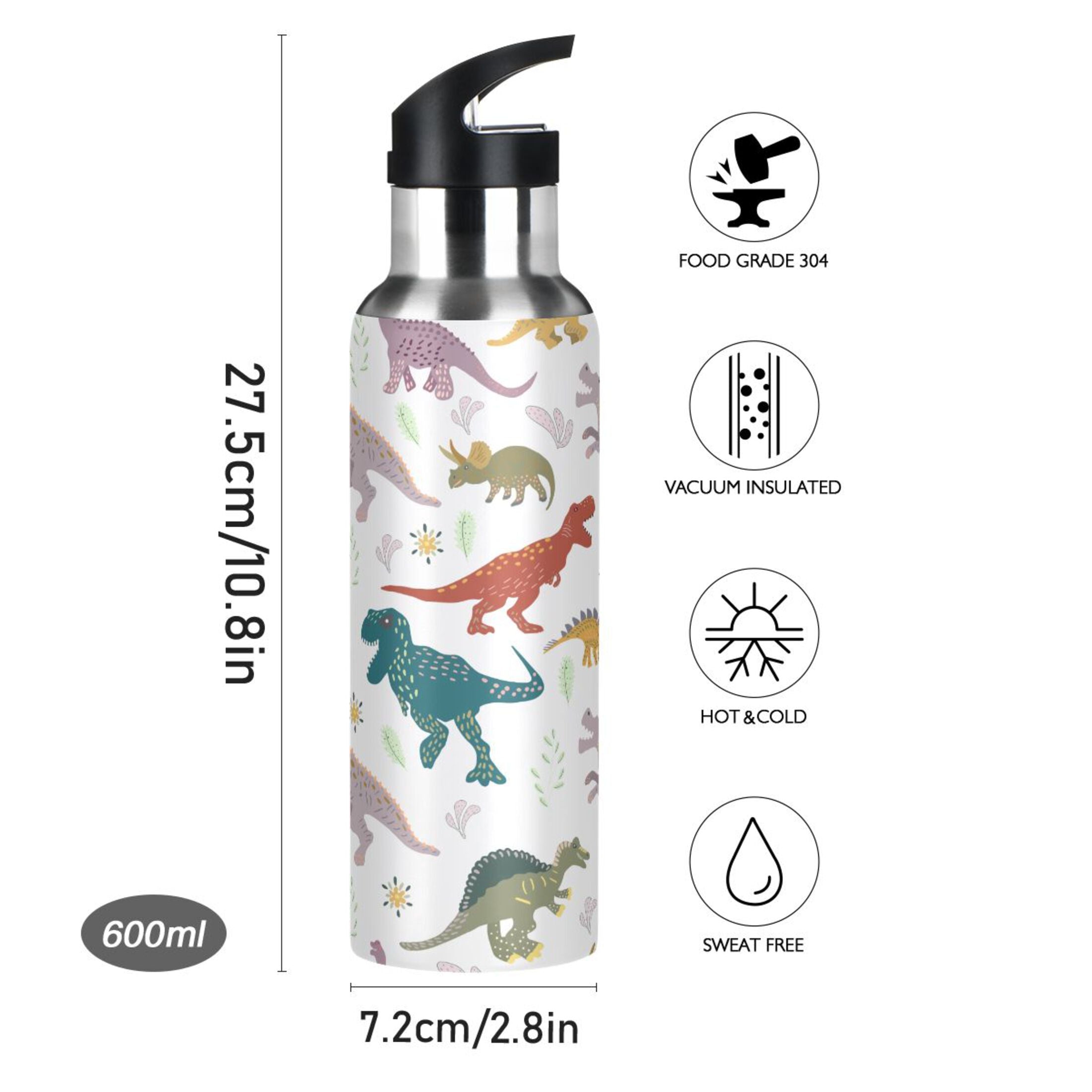 Stainless Steel Insulated Water Bottle with Straw Lid N740514