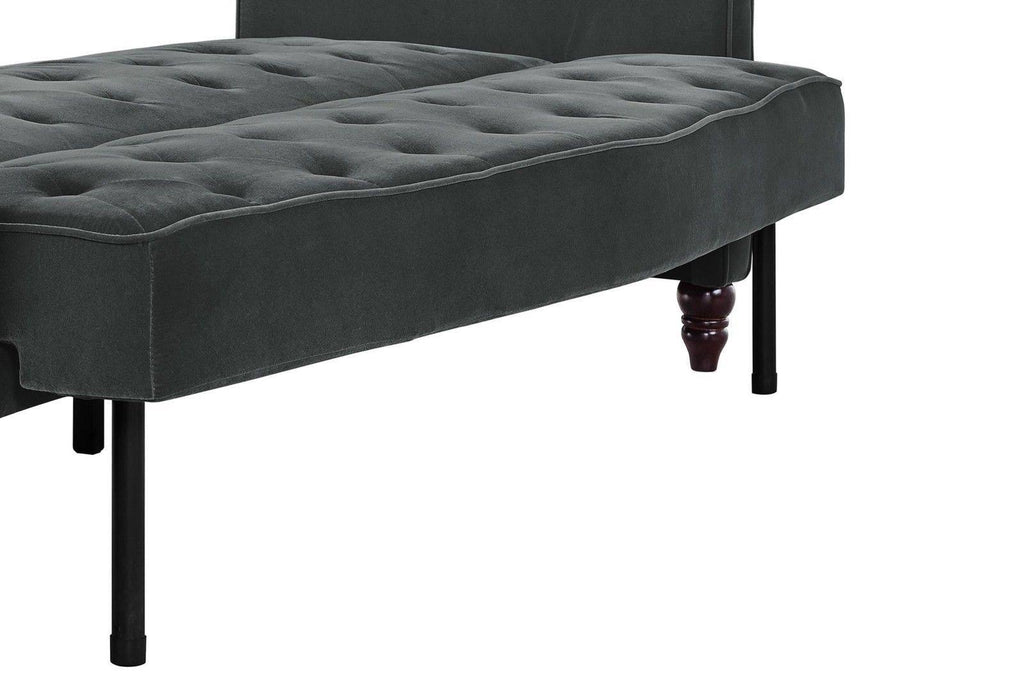 Gray Velvet Tufted Sofa Sleeper F861571