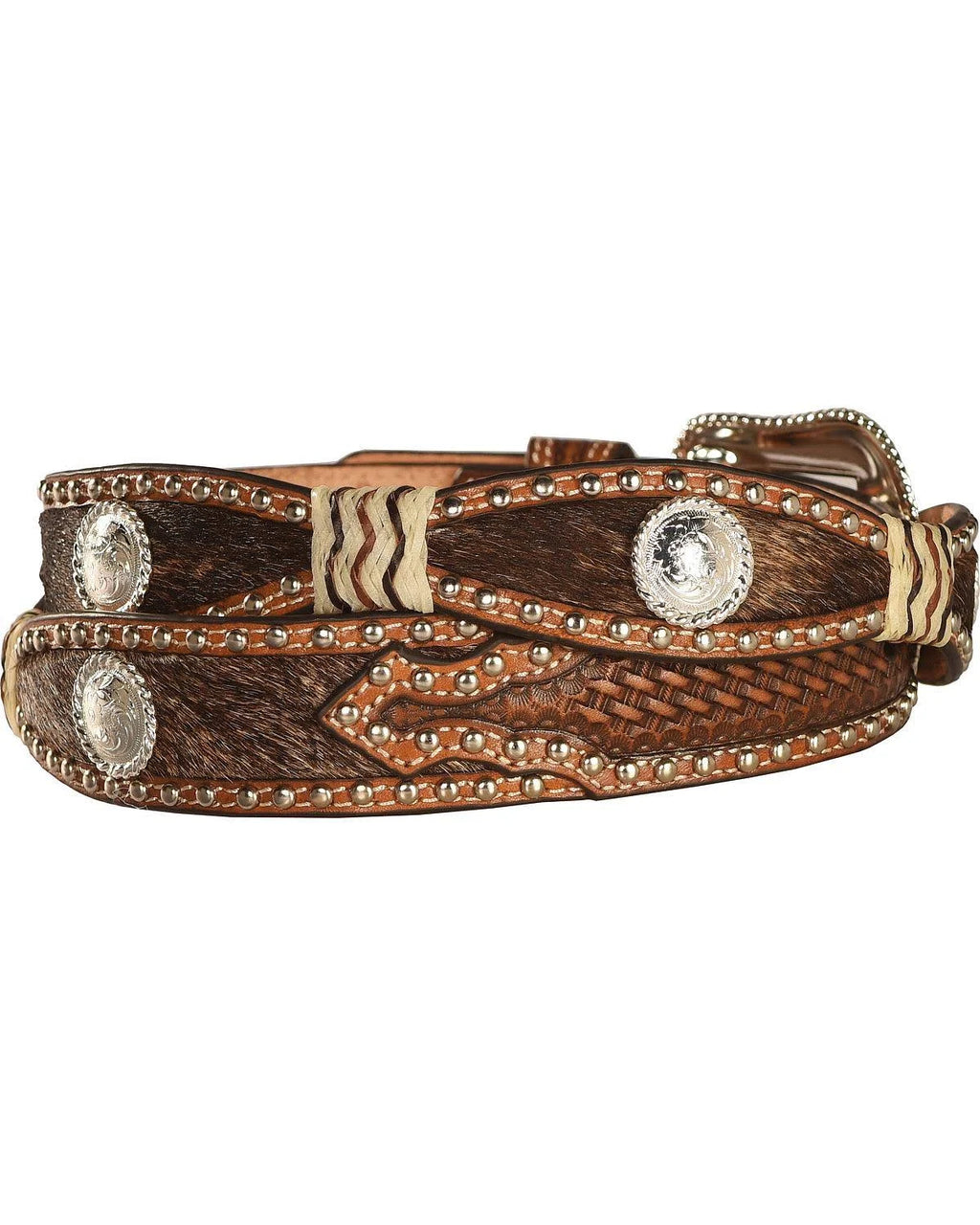 Scallop Stud Conchos Hair Western Belt L744948