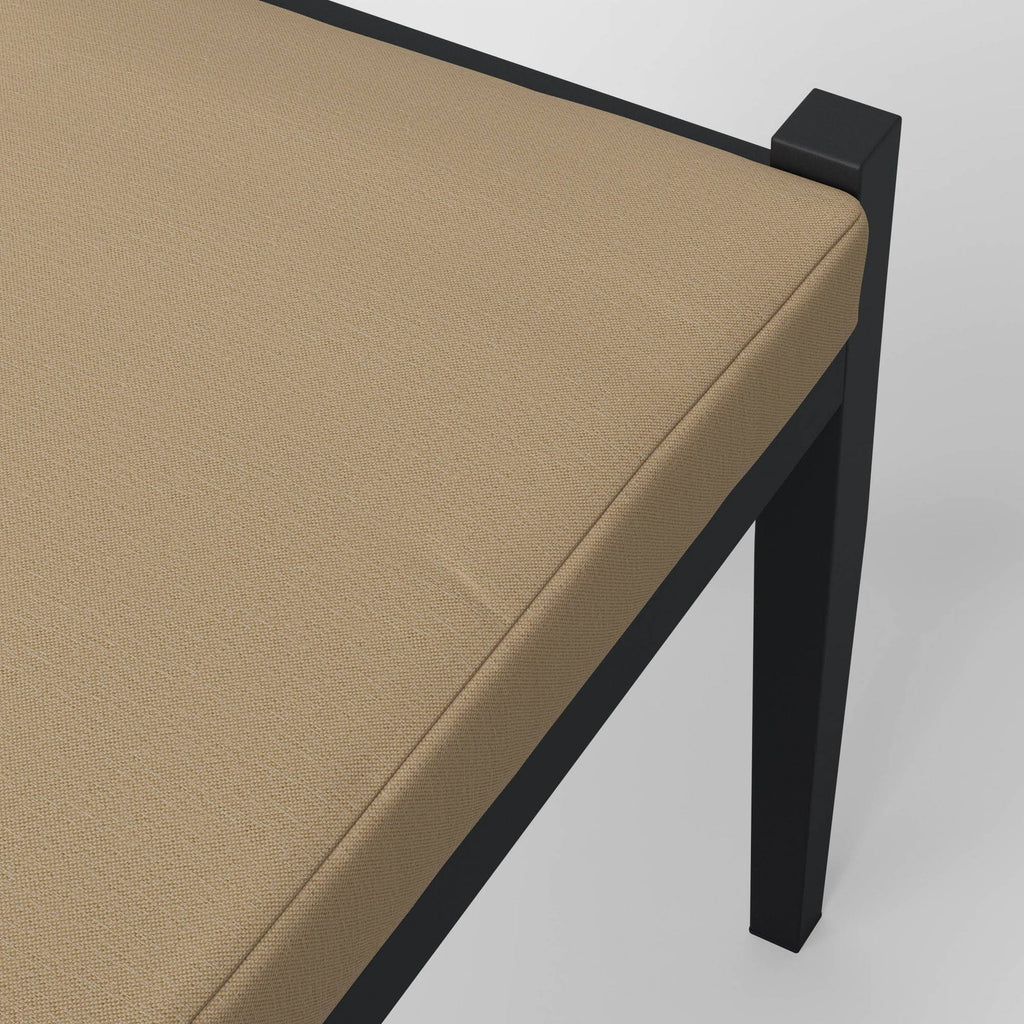 Tan Metal Patio Dining Bench P5537