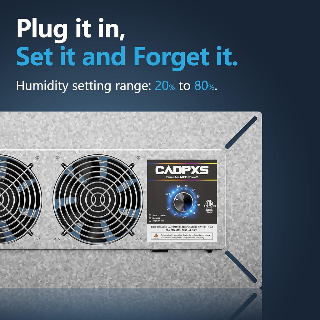Crawlspace Ventilator Fan, Dual Fans, 220 CFM T726304