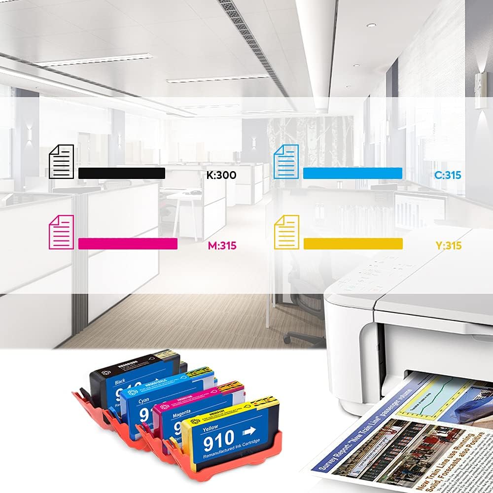 Ink Cartridge Replacement for HP Officejet Pro 8035 AIO Series Printer 4 Color (KCMY) Pack of 2 Z29836