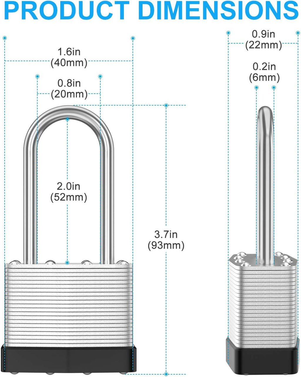 24 Padlocks Keyed Alike, 48 Keys, Pick Resistant Brass Pin Cylinder Padlock F702728