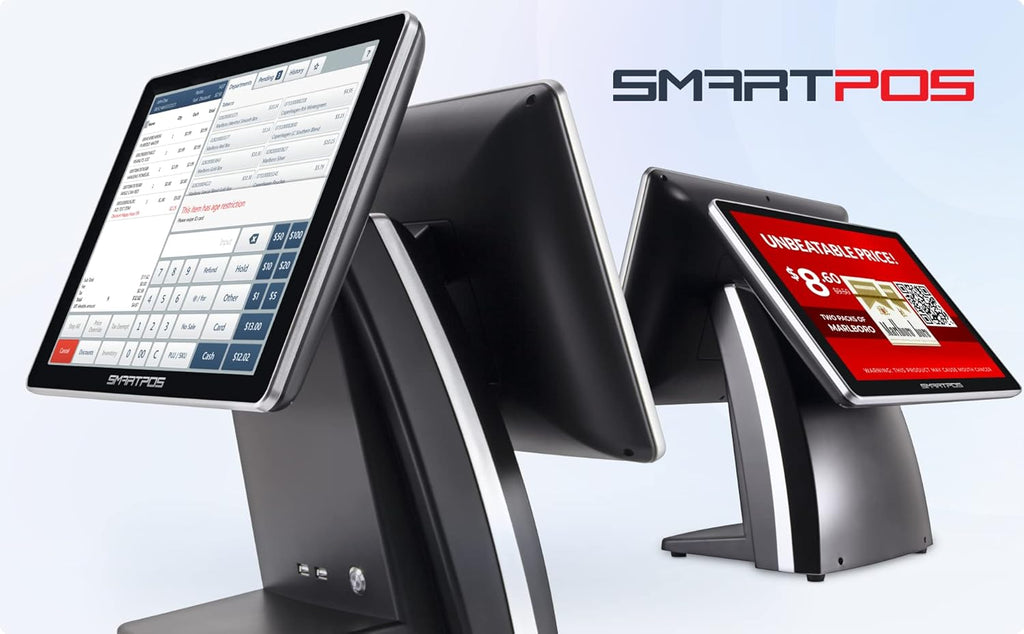 Cash Register Terminal with 15-inch Flat Touch Screen and 15-inch Customer-Facing Screen F20964