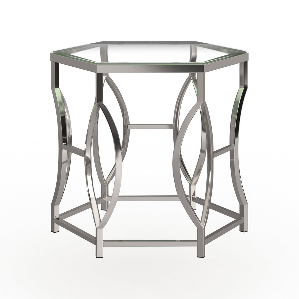 Chrome Glass Top End Table I363847
