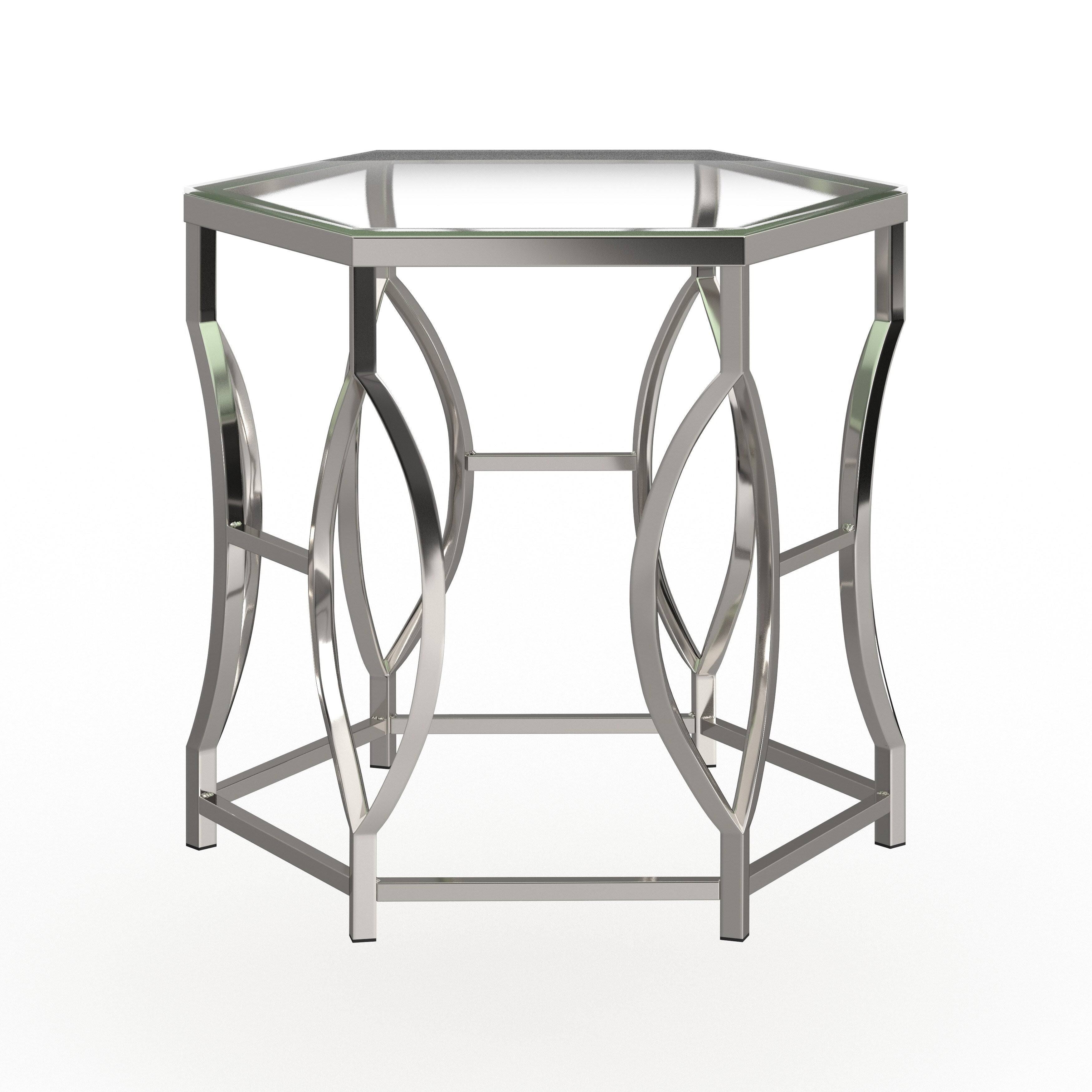 Chrome Glass Top End Table I363847