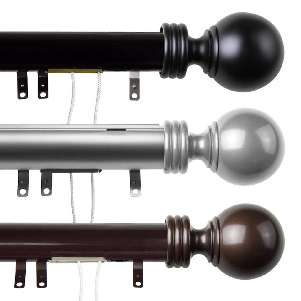 Satin Nickel Adjustable Rod with Center Open Sliders U956