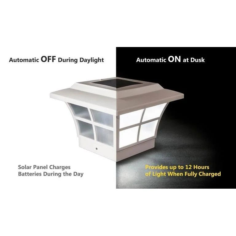 4 x 4 White Solar Post Cap (2-Pack) B49273