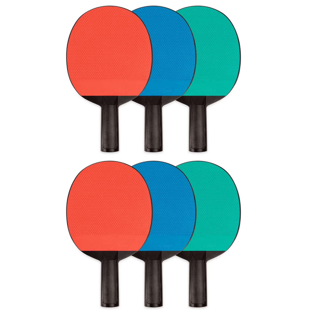 Plastic Rubber Face Table Tennis Paddle, Pack of 6 I1527