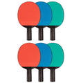 Plastic Rubber Face Table Tennis Paddle, Pack of 6 I1527