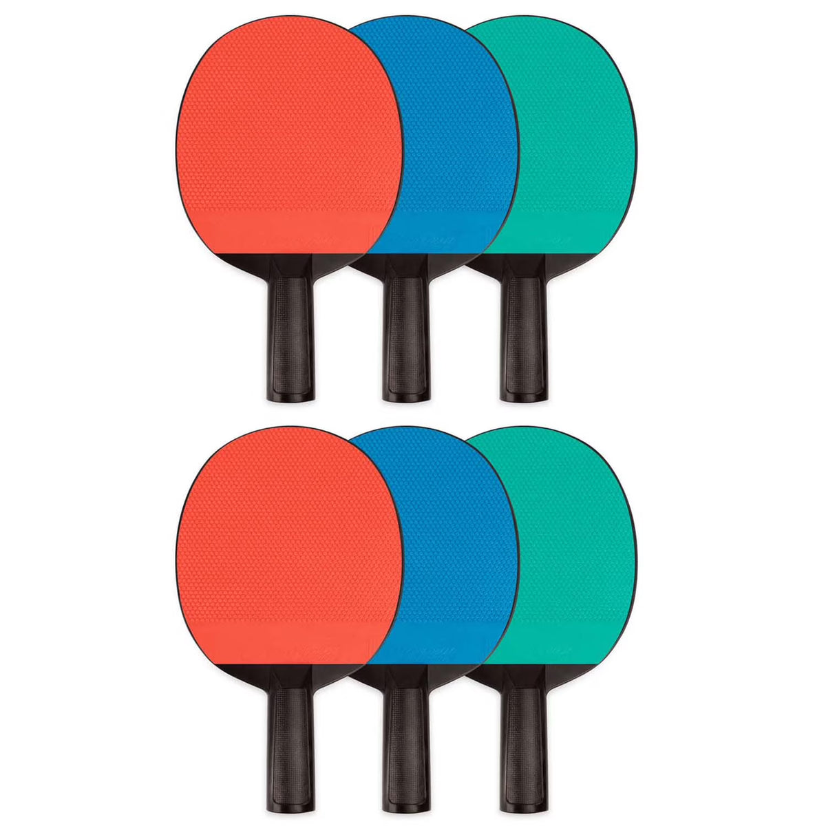 Plastic Rubber Face Table Tennis Paddle, Pack of 6 I1527