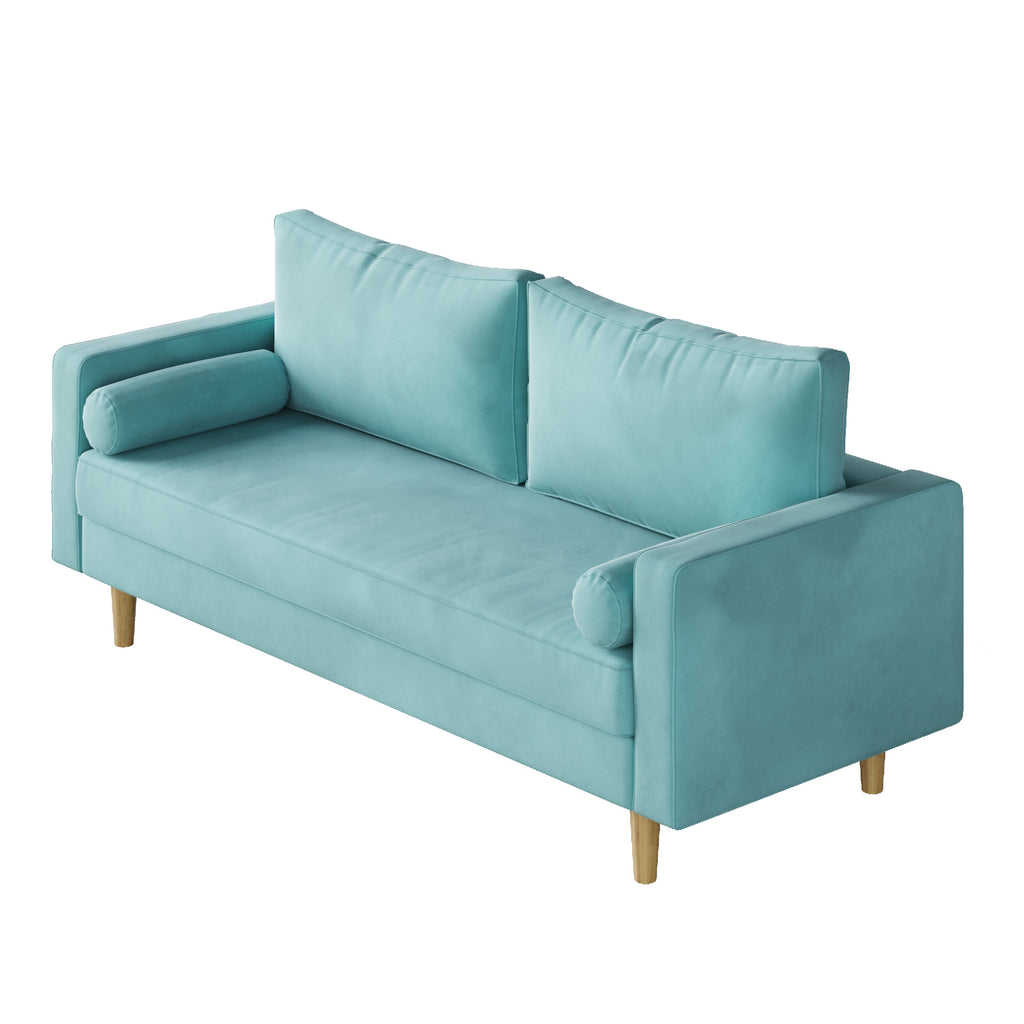 Modern Green Velvet Double Seat Sofa I56357