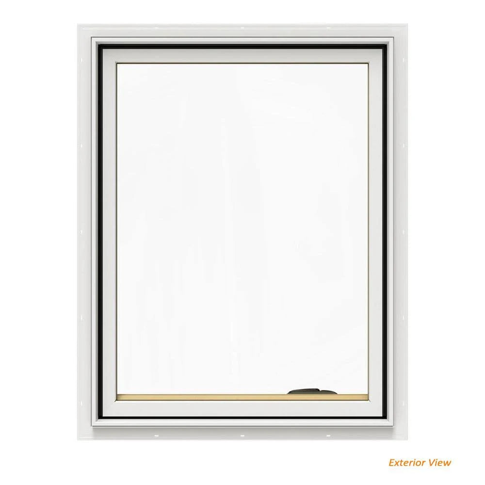 24.75 in. x 36.75 in. White Painted Clad Wood Right-Handed Casement Window with Mesh Screen V884306