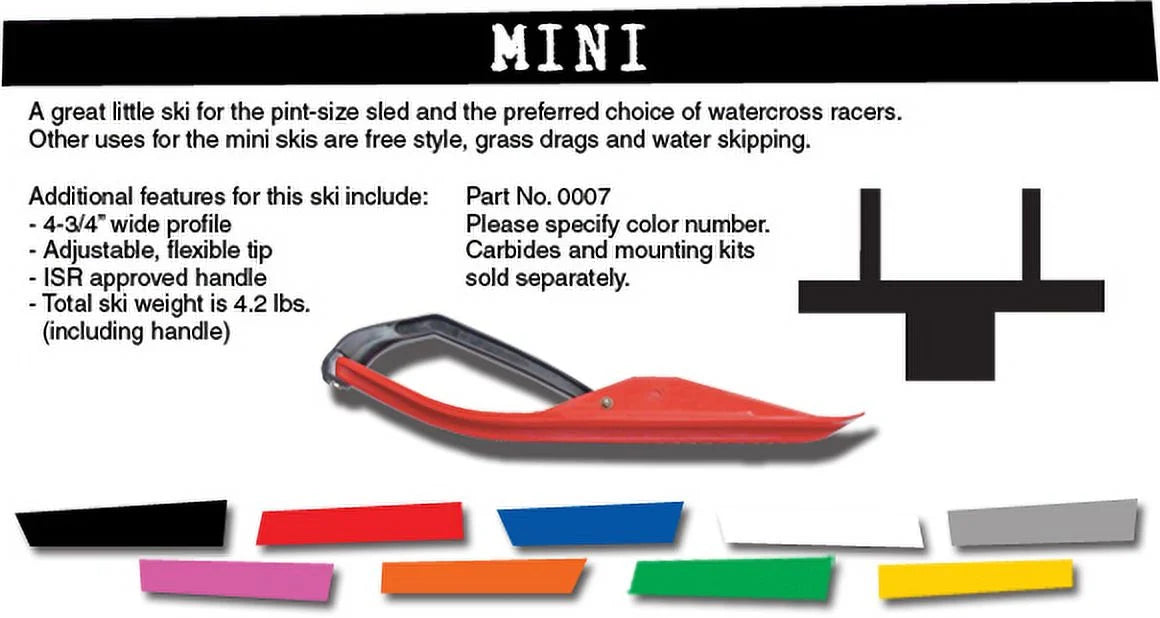White Snowmobile Skis with Black Loops U570