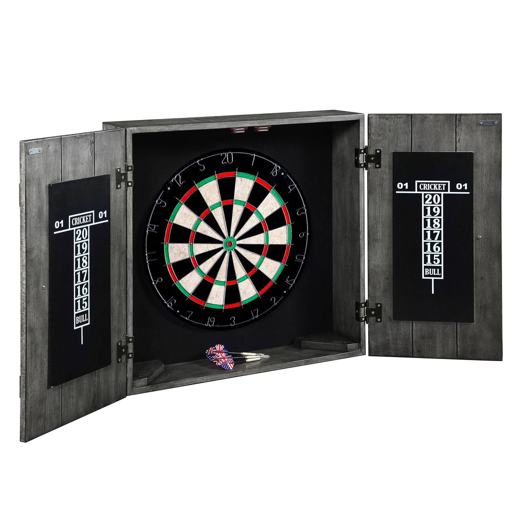 Solid Wood Dartboard and Cabinet Set - Rustic Oak H8510
