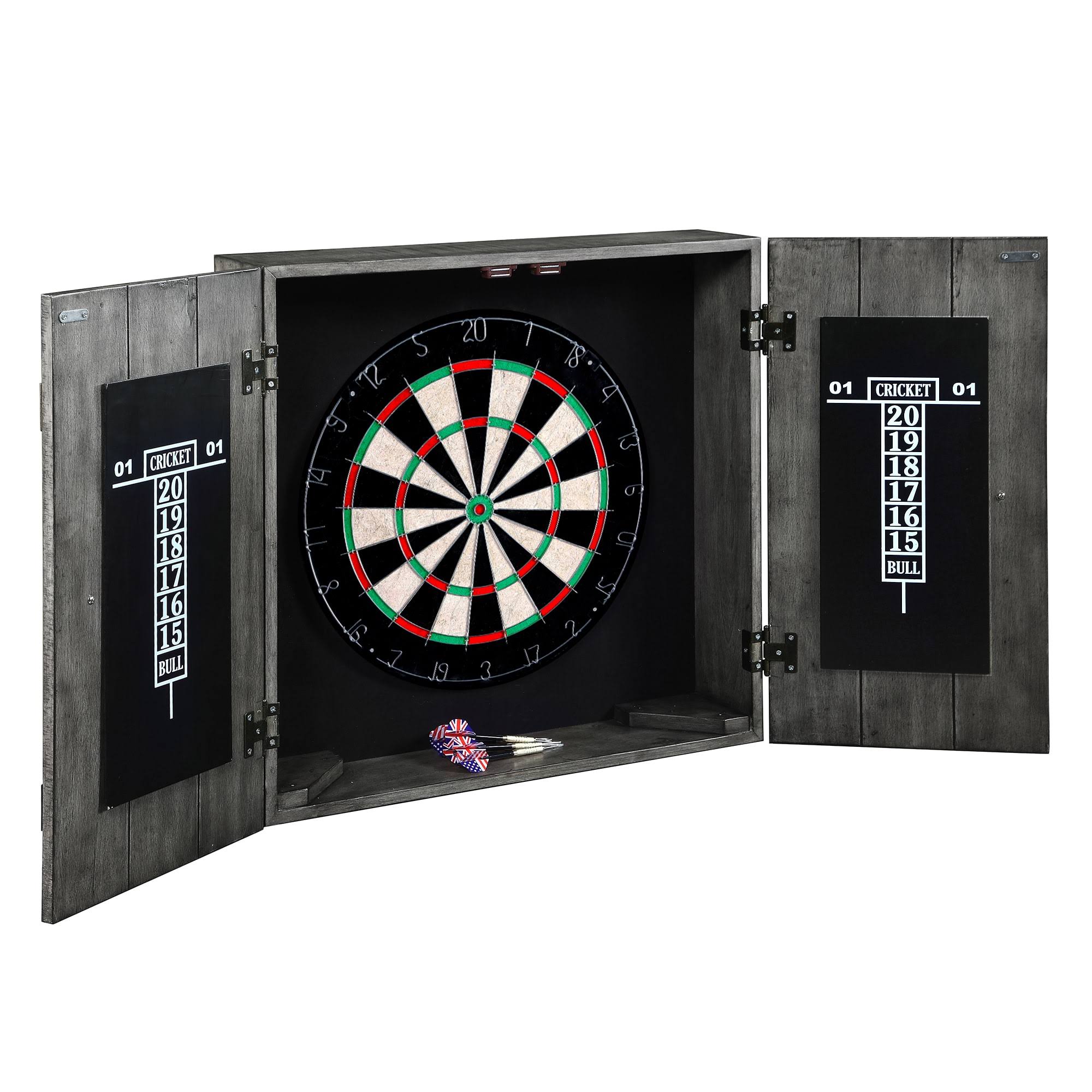 Solid Wood Dartboard and Cabinet Set - Rustic Oak H8510