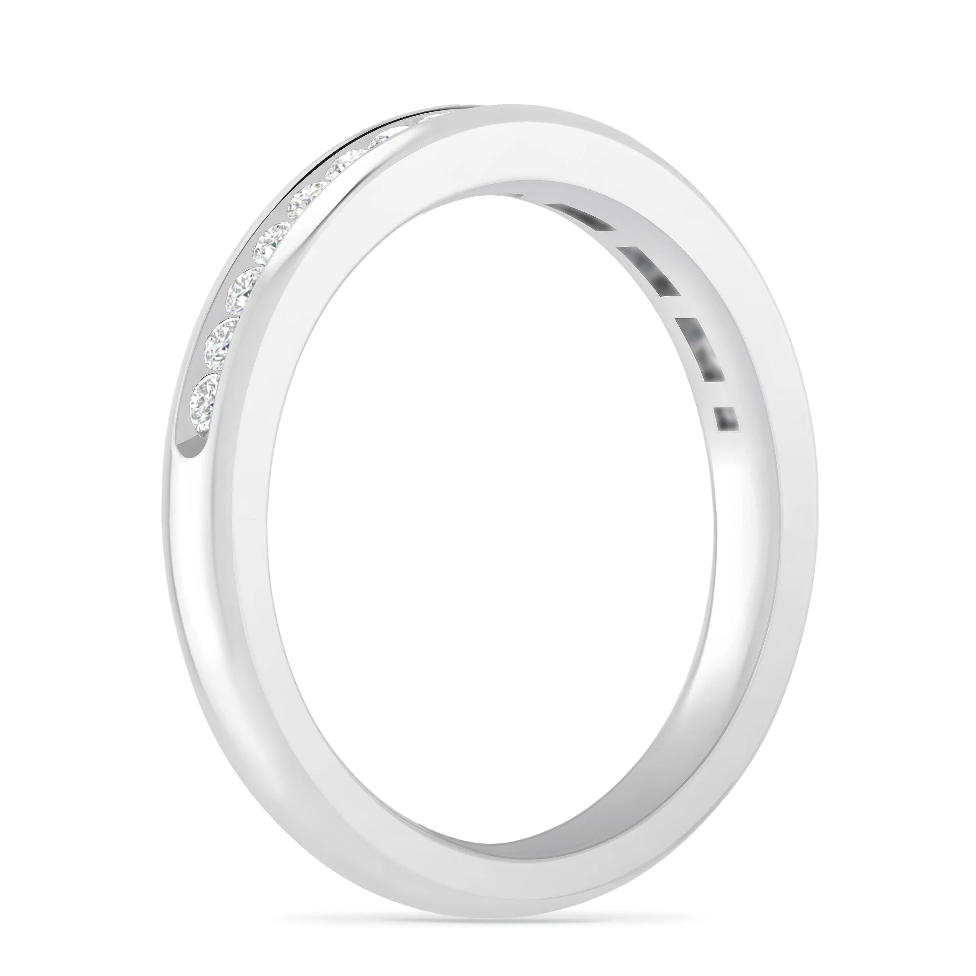 14K White Gold Round Diamond Stackable Band O304507