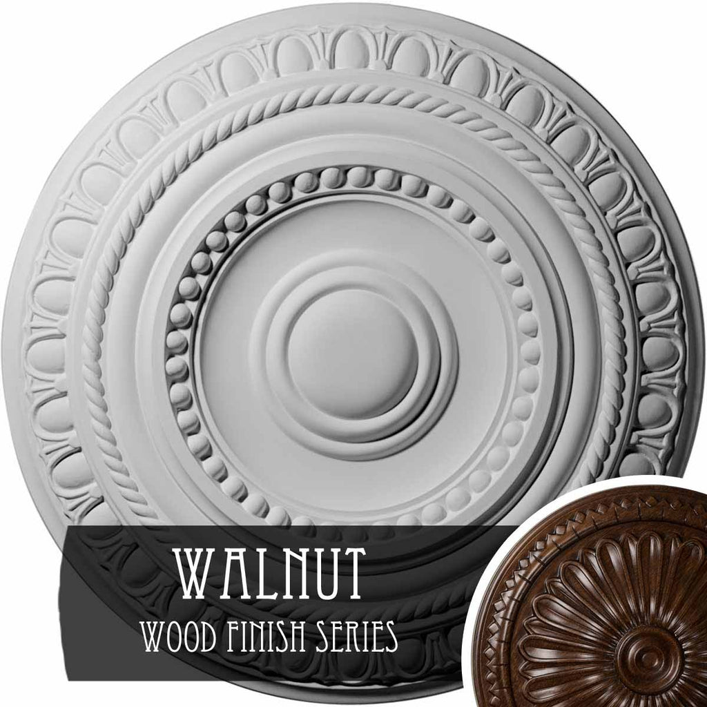 Hand-Painted Walnut Ceiling Medallion B15818