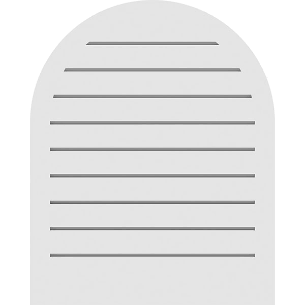 Round Top Surface Mount PVC Gable Vent with Brickmould F760307