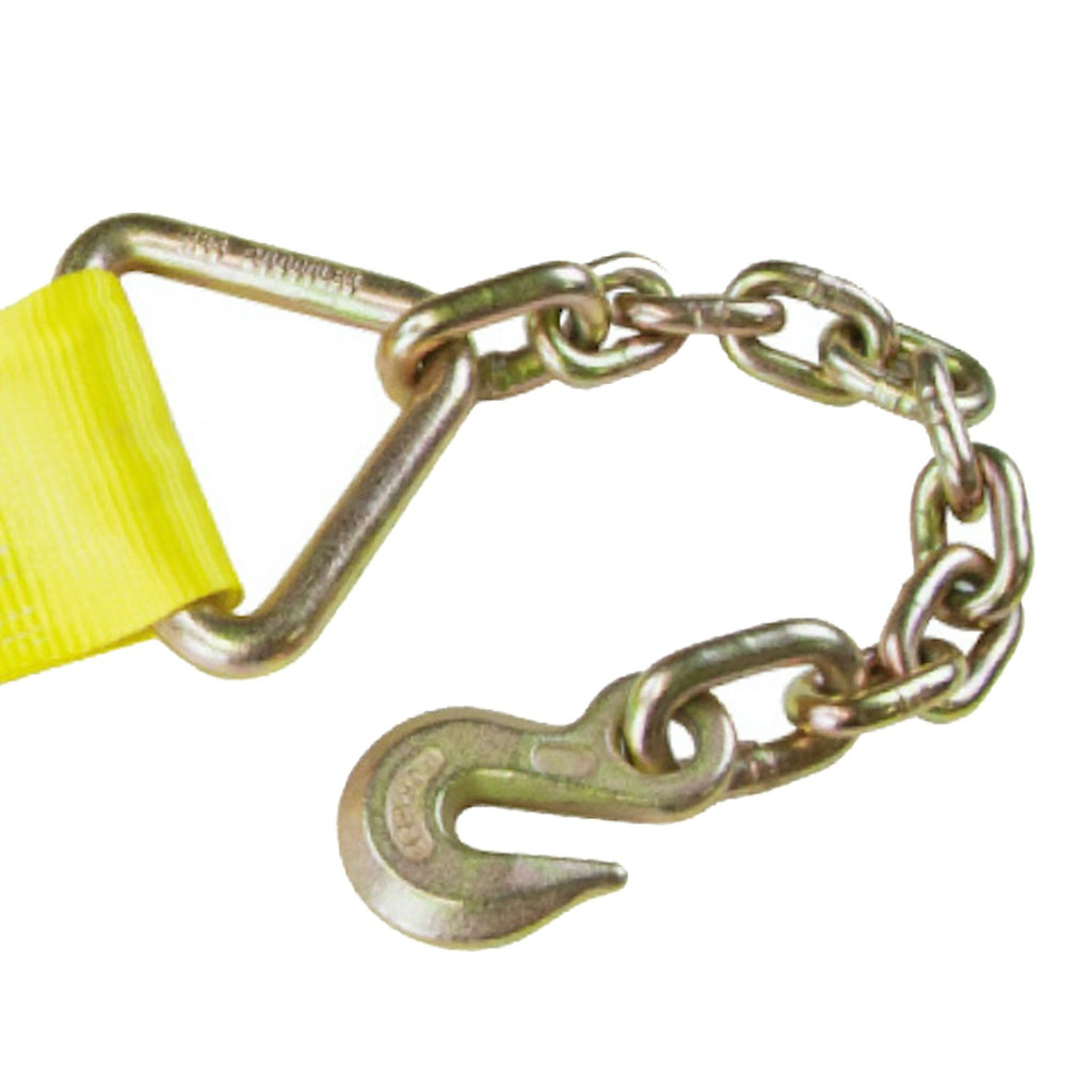 4 Inch x 30 Foot Yellow Winch Strap with Chain Anchor D686755