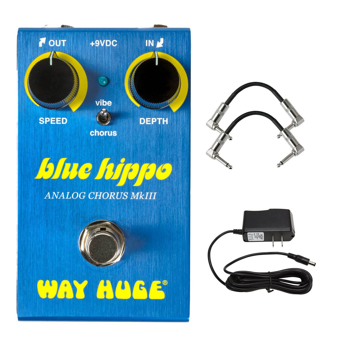 Analog Chorus Guitar Pedal with Power Adapter and 2 Patch Cable R89826