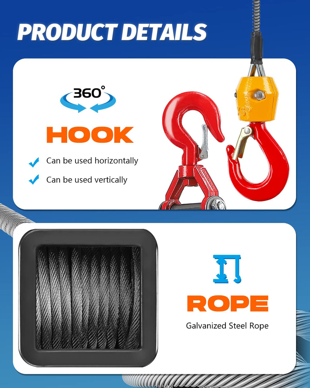 3 in 1 Electric Hoist Winch 1,100lb Wireless Remote Control, 110/120 Volt Portable Power Electric Hoist U230