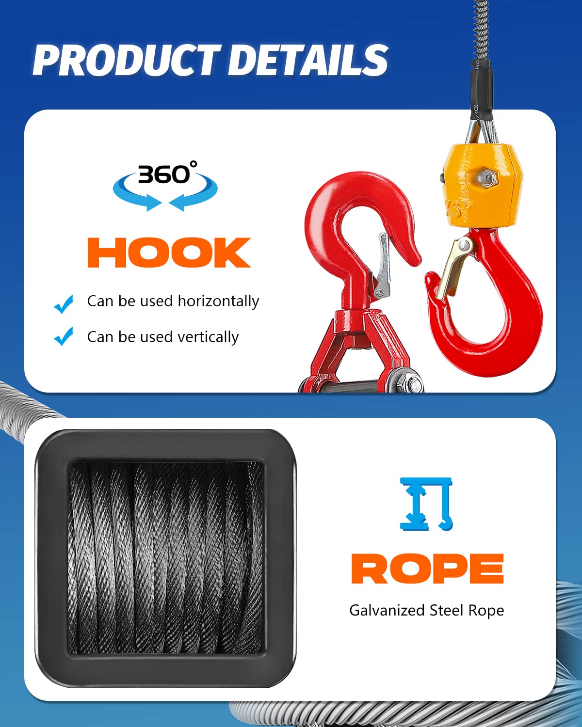 3 in 1 Electric Hoist Winch 1,100lb Wireless Remote Control, 110/120 Volt Portable Power Electric Hoist U230