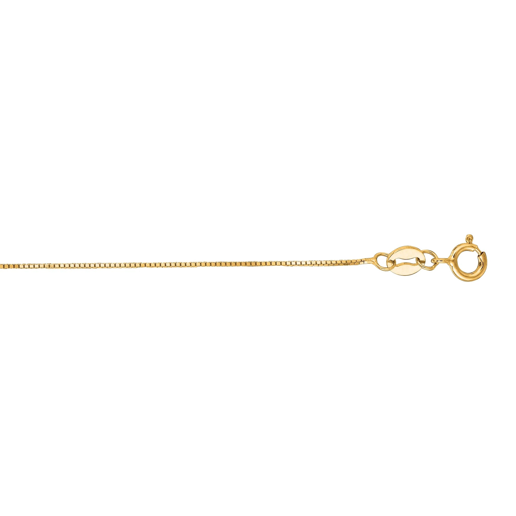 14k Solid Gold Yellow Box Chain Necklace 0.6 mm 13 inches S7254