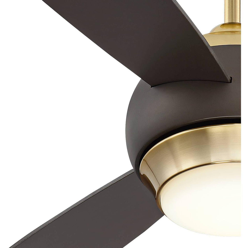 Modern Ceiling Fan with Light LED Dimmable Bronze and Soft Brass H987