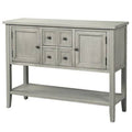 Espresso Buffet Sideboard Console Table with Bottom Shelf P686656