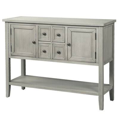 Espresso Buffet Sideboard Console Table with Bottom Shelf P686656