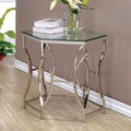 Chrome Glass Top End Table I363847