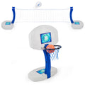 2-in-1 Pool Sport Combo Set Volleyball Net & Basketball Hoop A824