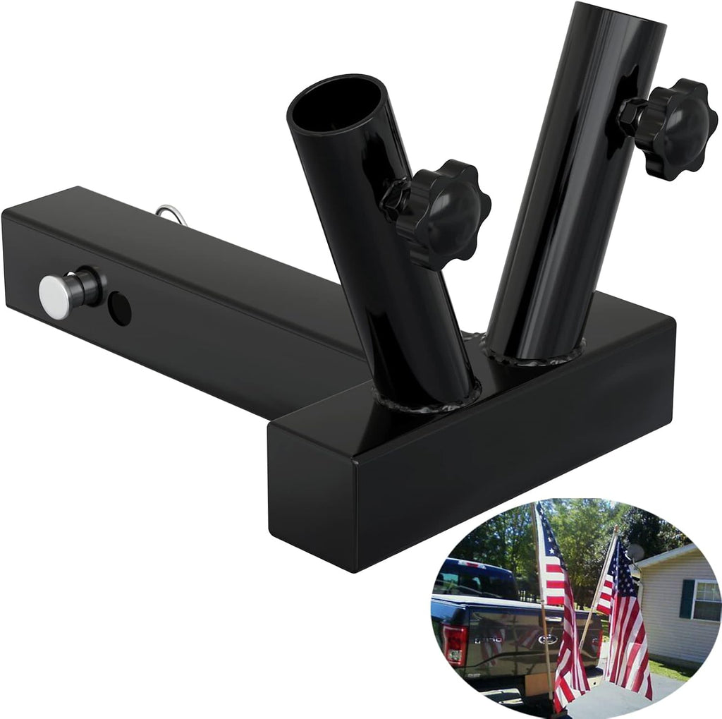 Dual Flag Pole Holder for SUV, RV, Pickup, Truck, Camper, Trailer C59882