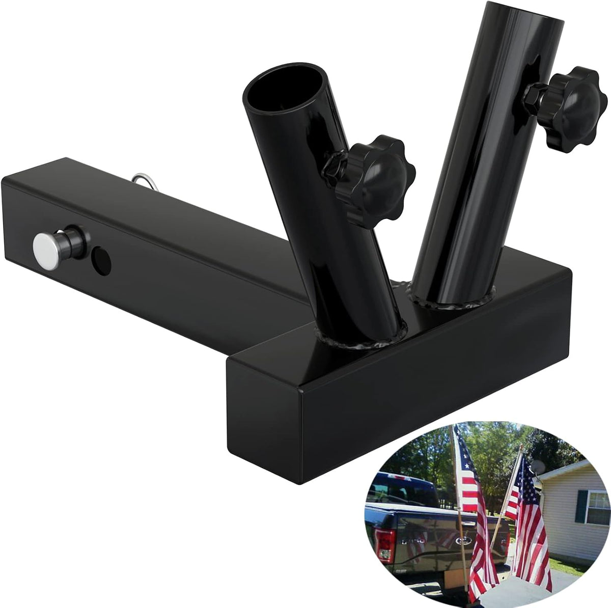 Dual Flag Pole Holder for SUV, RV, Pickup, Truck, Camper, Trailer C59882