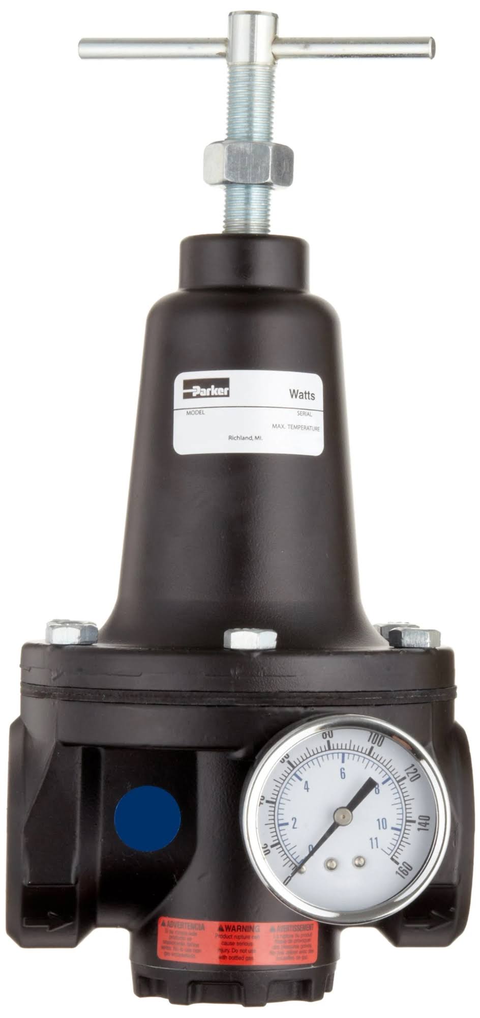 Regulator, 0-125 PSI Pressure Range, Gauge, 500 SCFM, 1-1/2x22 NPT D97106