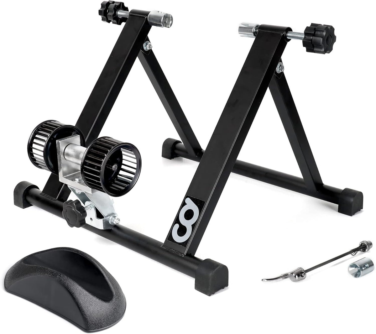 Indoor Wind Resistance Bicycle Trainer Stand with Front Block Riser & Skewers Q7773