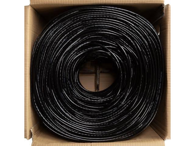 Cat5e 1000ft UTP Solid 24AWG Black Network Ethernet Bulk Wire L886317