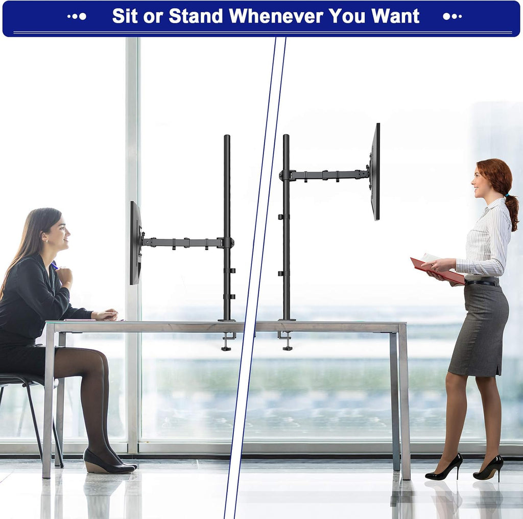 Single Monitor Mount 13-35 Inch, 39 Inch Tall, Fully Adjustable Arm, Pack of 2 Z802
