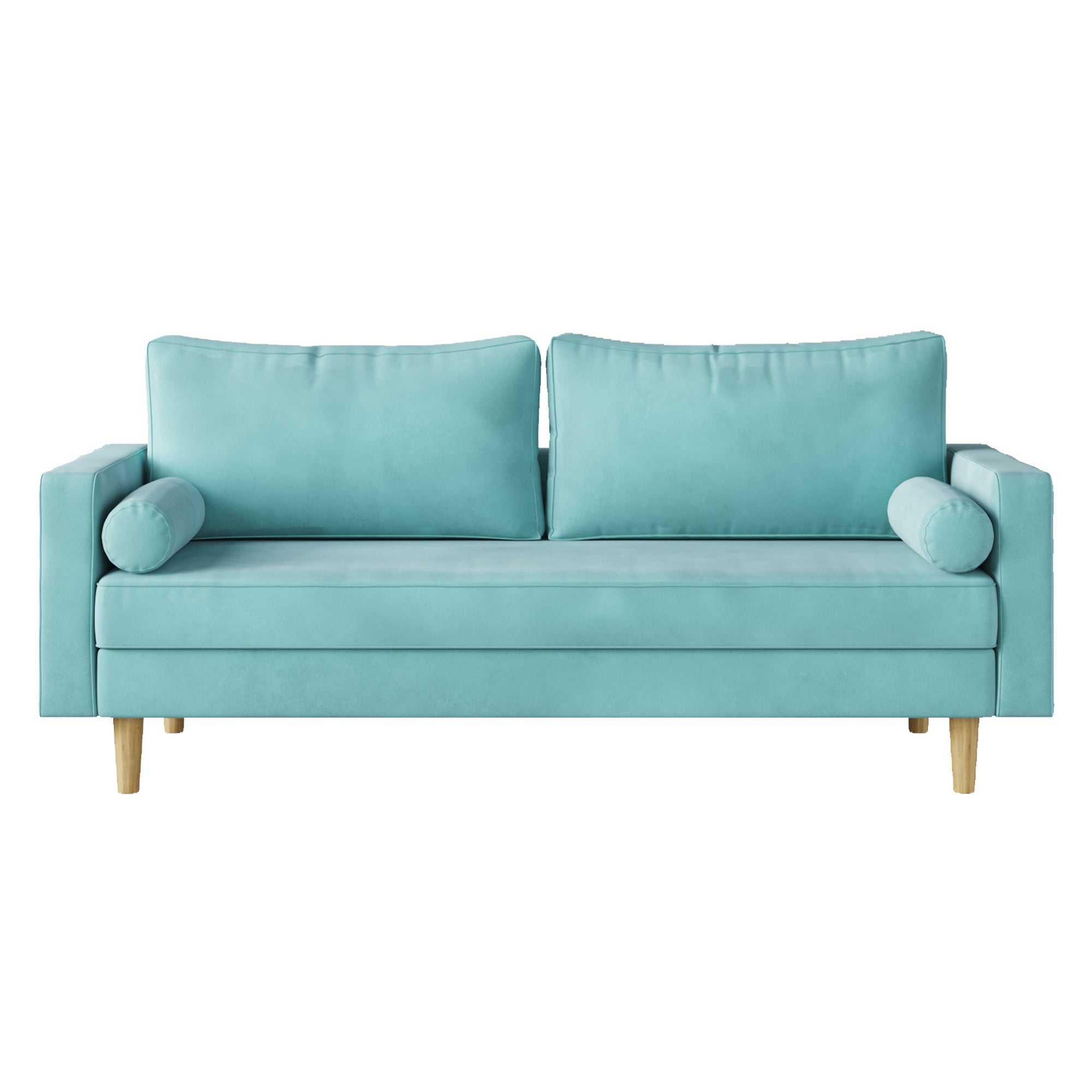 Modern Green Velvet Double Seat Sofa I56357